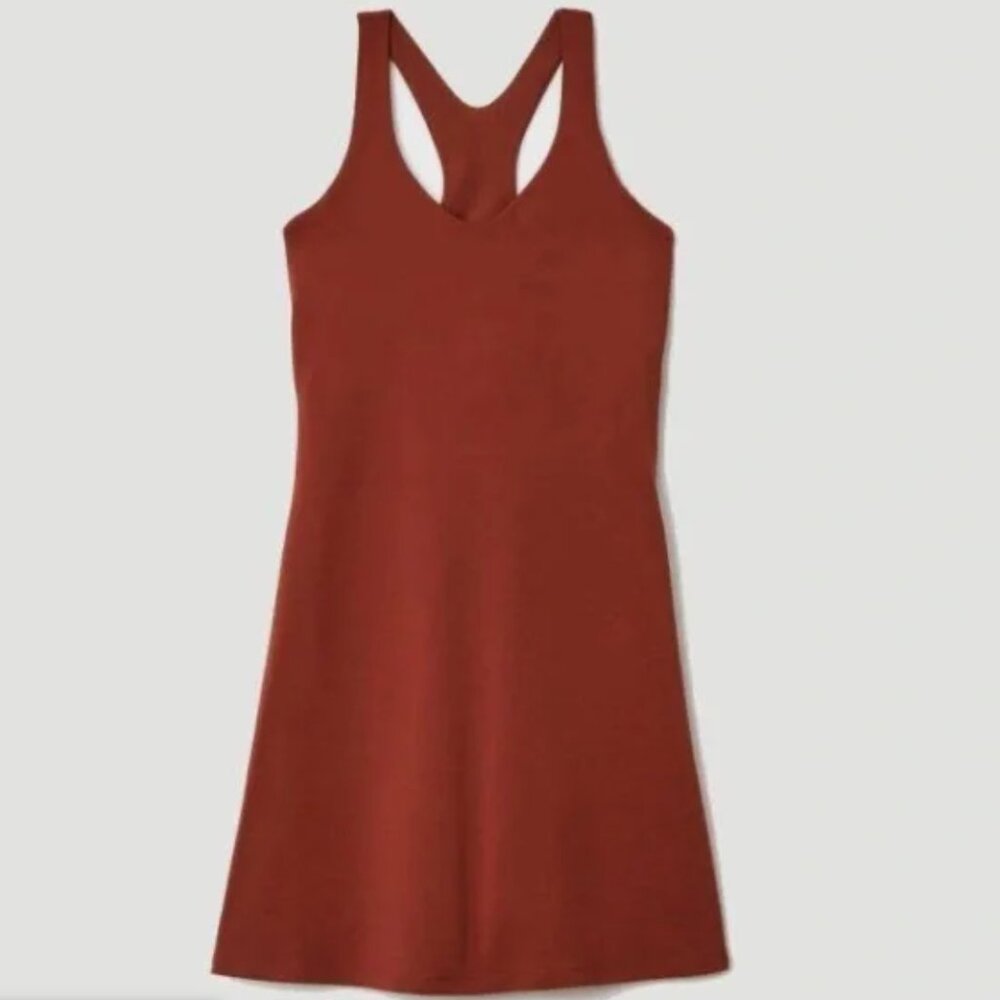 EUC Girlfriend Collective Mahogany Lola V-Neck Athletic Mini Dress Size …